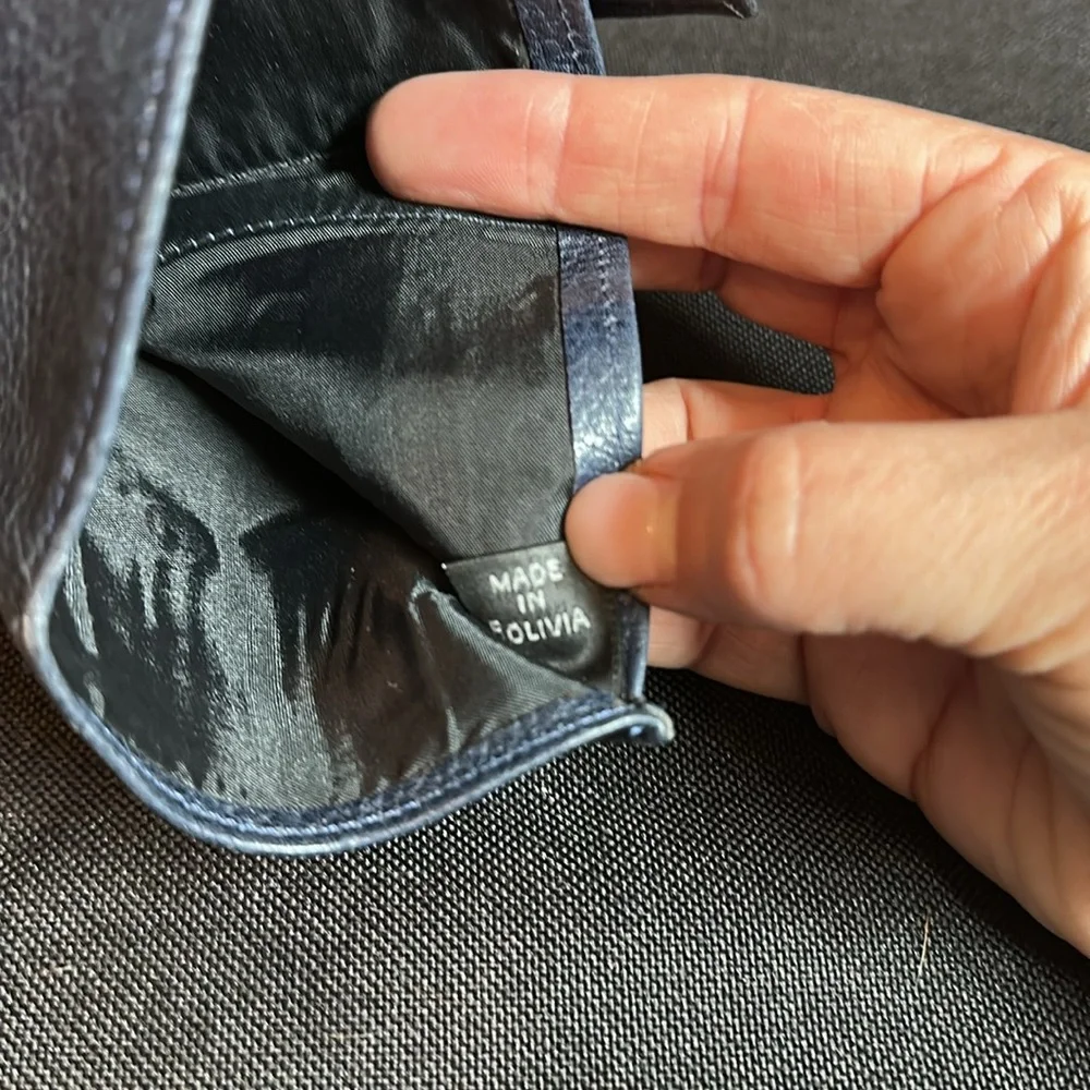 JP Ourse & Cie (Bolivia) Blue slim trifold wallet